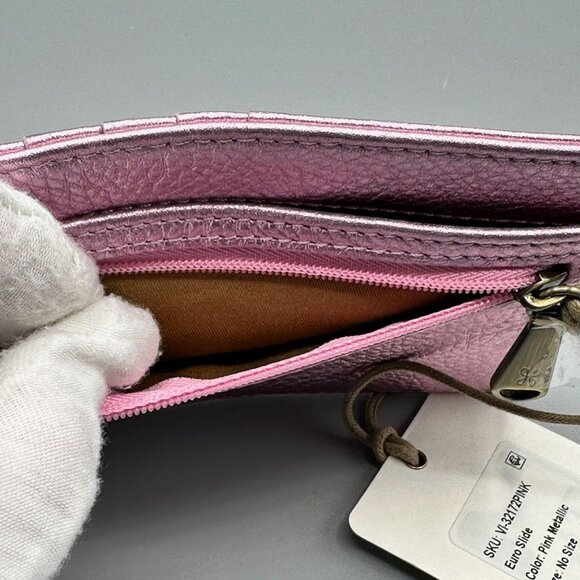 HOBO Pink Metallic Euro Slide Card Case ID Passport Holder - Picture 10 of 14